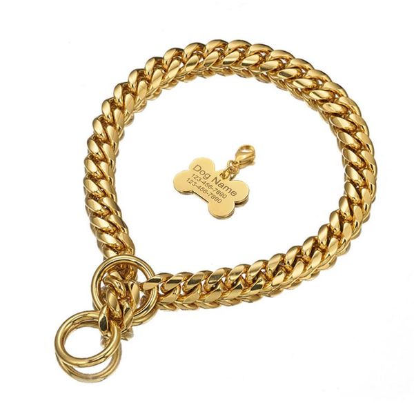 dog collars & leashes 10mm gold id tag chain collar strong stainlesssteel necklace for medium small metal p choker pet bully
dog collars & leashes 10mm gold id tag chain collar strong stainlesssteel necklace for medium small metal p choker pet bully