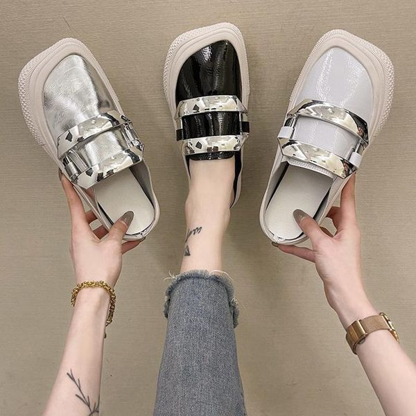 female shoes cover toe med house slippers platform slides 2021 flat summer square rubber pu womens ou, Black
female shoes cover toe med house slippers platform slides 2021 flat summer square rubber pu womens ou, Black