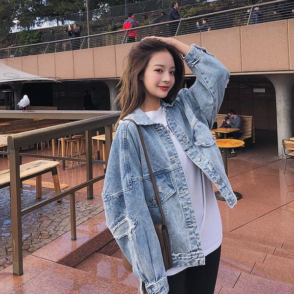 women's jackets hole harajuku jeans jacket with tassel loose vintage denim coat women chaquetas mujer 2021 l0130, Black;brown
women's jackets hole harajuku jeans jacket with tassel loose vintage denim coat women chaquetas mujer 2021 l0130, Black;brown