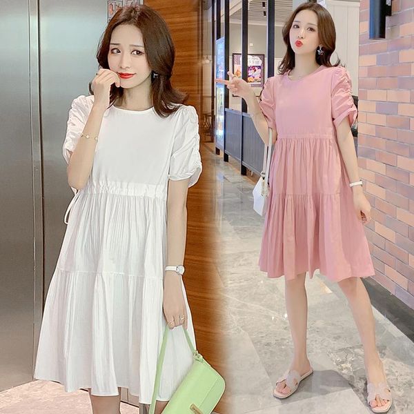 007# maternity clothes o neck summer plain color cotton short sleeves loose stylish dress pregnant women pregnancy dresses, White
007# maternity clothes o neck summer plain color cotton short sleeves loose stylish dress pregnant women pregnancy dresses, White