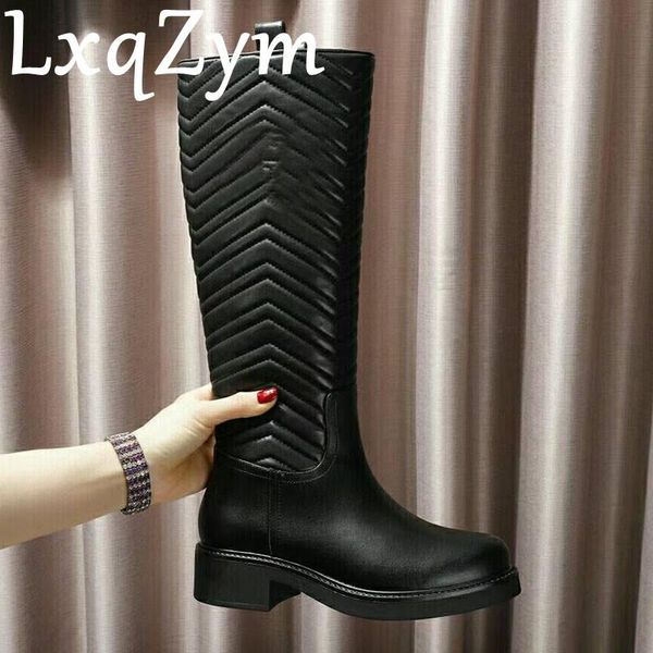 boots square heels woman round toe sewing long for lady black genuine leather slip on platform shoes brand
boots square heels woman round toe sewing long for lady black genuine leather slip on platform shoes brand
