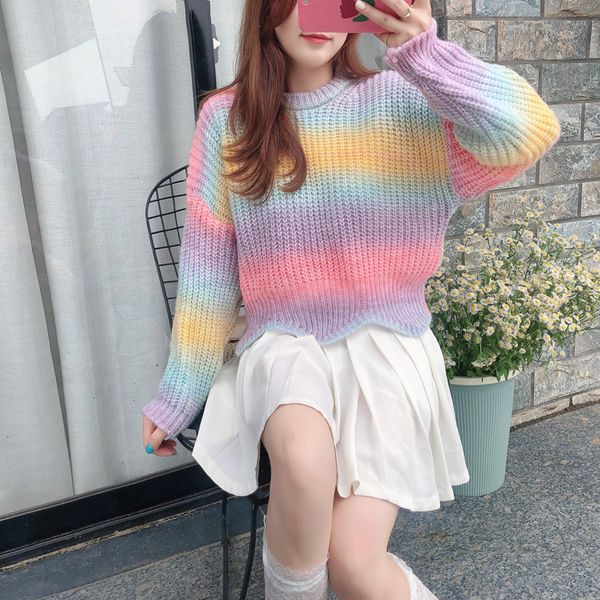 women's sweaters female rainbow sweater in gradient colours, autumn/winter , style, pullover, female kk770 g5fx, White;black
women's sweaters female rainbow sweater in gradient colours, autumn/winter , style, pullover, female kk770 g5fx, White;black
