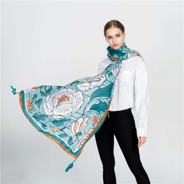 wrap cotton and hemp scarf spring autumn tassel fashion silk literature art national style big flower print travel sunscreen shawl, Blue;gray
wrap cotton and hemp scarf spring autumn tassel fashion silk literature art national style big flower print travel sunscreen shawl, Blue;gray