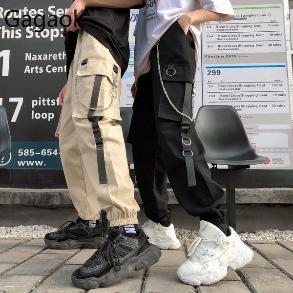 women's pants & capris gagaok women casual cargo spring autumn solid high pockets side stripe loose harajuku wild cool female fashion p, Black;white 
women's pants & capris gagaok women casual cargo spring autumn solid high pockets side stripe loose harajuku wild cool female fashion p, Black;white