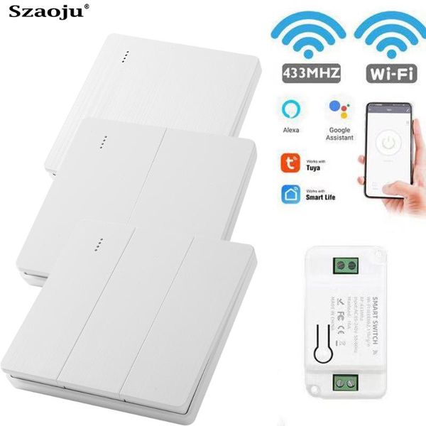 smart home control szaoju light life tuya app switch wifi push rf remote 433mhz wall relay timer module google echo alexa 220v
smart home control szaoju light life tuya app switch wifi push rf remote 433mhz wall relay timer module google echo alexa 220v