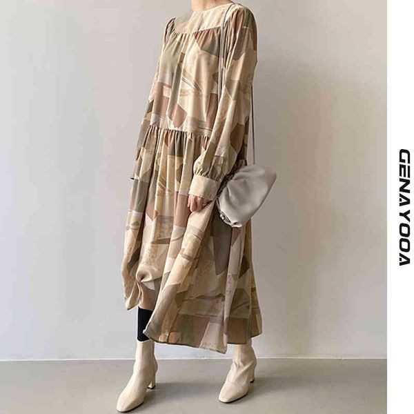 genayooa loose vintage women oversize long sleeve dress ladies korean style autumn spring vestidos chic 210417, Black;gray
genayooa loose vintage women oversize long sleeve dress ladies korean style autumn spring vestidos chic 210417, Black;gray