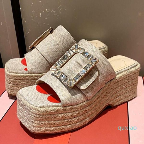 slippers square buckle rhinestones decoration women high heel thick-soled fashion wedges female tide shoes 2021, Black
slippers square buckle rhinestones decoration women high heel thick-soled fashion wedges female tide shoes 2021, Black