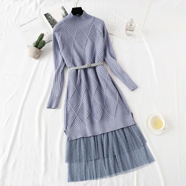 two piece dress fashion women skirt set autumn winter korean half turtleneck knitted pullover sweater + mesh 2, White
two piece dress fashion women skirt set autumn winter korean half turtleneck knitted pullover sweater + mesh 2, White