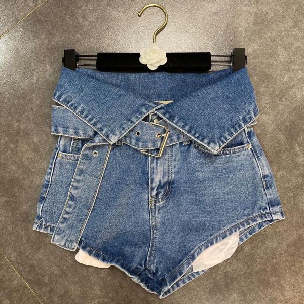 women's shorts zcsmll 2021 summer cuffed belt decoration exposed pockets ins european american street ss high-waisted denim women, White;black
women's shorts zcsmll 2021 summer cuffed belt decoration exposed pockets ins european american street ss high-waisted denim women, White;black