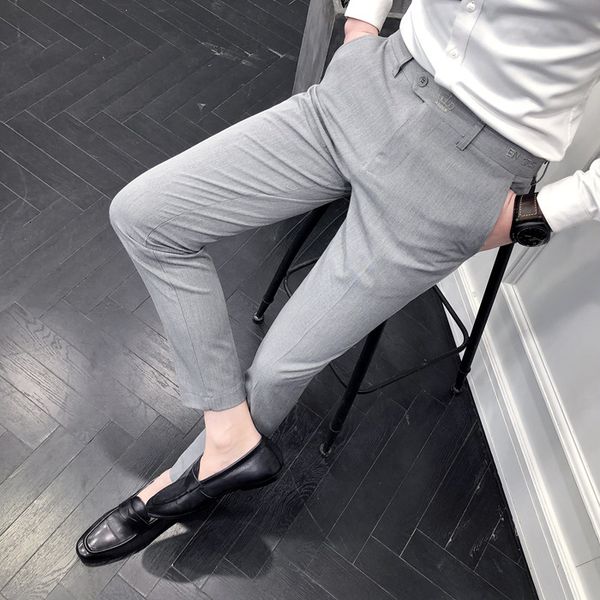 spring men's embroidered crown british business trousers youth korean slim small foot casual, Black
spring men's embroidered crown british business trousers youth korean slim small foot casual, Black