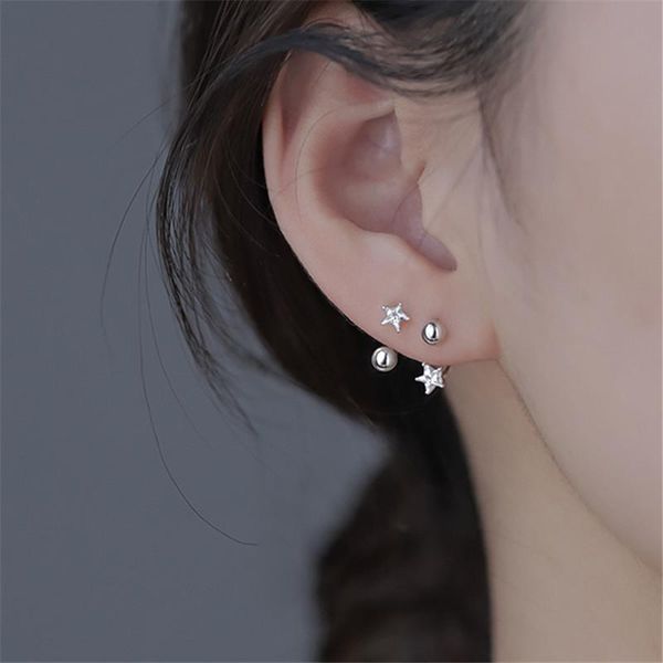 stud 925 sterling silver zircon star round bead piercing earrings for women girls jewelry accessories eh089, Golden;silver
stud 925 sterling silver zircon star round bead piercing earrings for women girls jewelry accessories eh089, Golden;silver