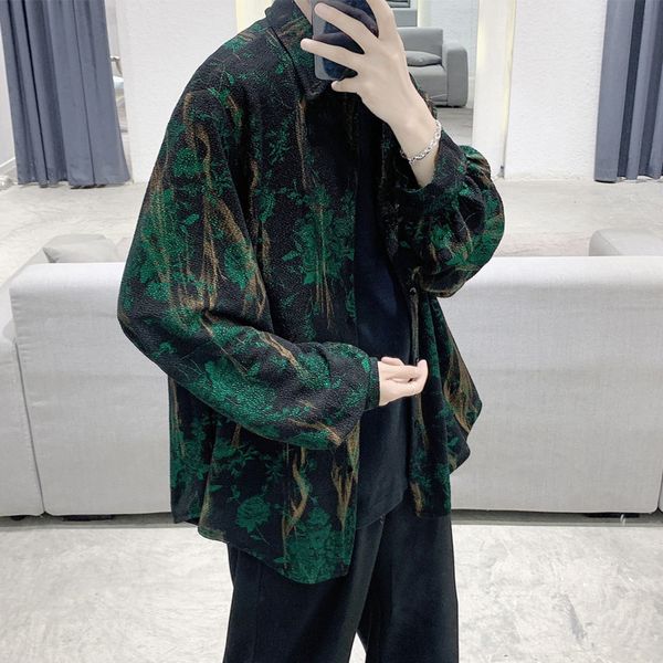 shirts spring and autumn flower men's fashion retro casual men streetwear korean loose long sleeve mens shirt, White;black
shirts spring and autumn flower men's fashion retro casual men streetwear korean loose long sleeve mens shirt, White;black