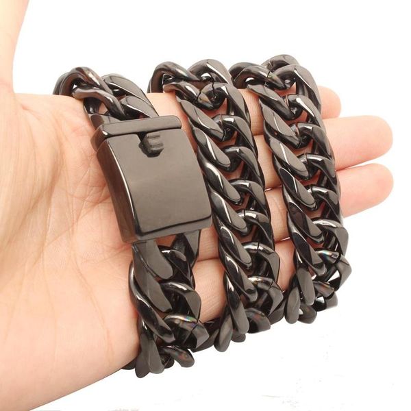 16mm Wide Hip-hop Black Metal Clasp Stainless Steel Cuban Curb Chain Necklace Or Bracelet Men's Jewelry Custom Size 7-40inch Chains, Silver
16mm Wide Hip-hop Black Metal Clasp Stainless Steel Cuban Curb Chain Necklace Or Bracelet Men's Jewelry Custom Size 7-40inch Chains, Silver