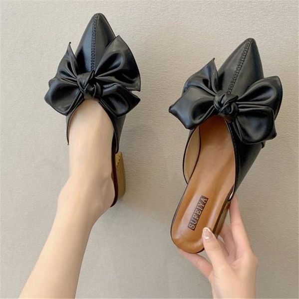slippers women muller shoes elegant temperament 2021 bow-knot design female office black casual
slippers women muller shoes elegant temperament 2021 bow-knot design female office black casual