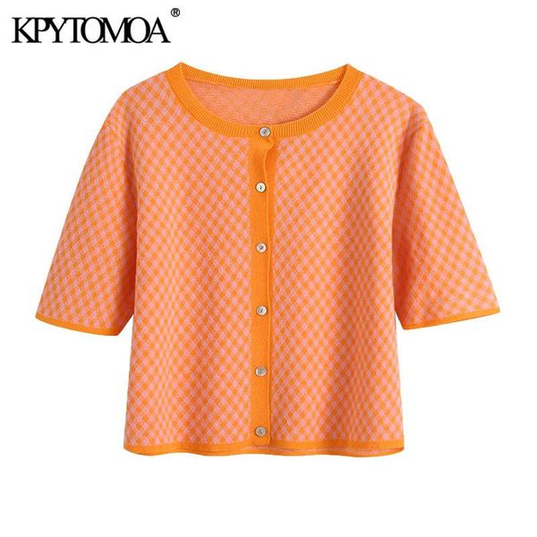 women's knits & tees kpytomoa women 2021 fashion check knitted cardigan sweater vintage short sleeve button-up female outerwear chic, White
women's knits & tees kpytomoa women 2021 fashion check knitted cardigan sweater vintage short sleeve button-up female outerwear chic, White