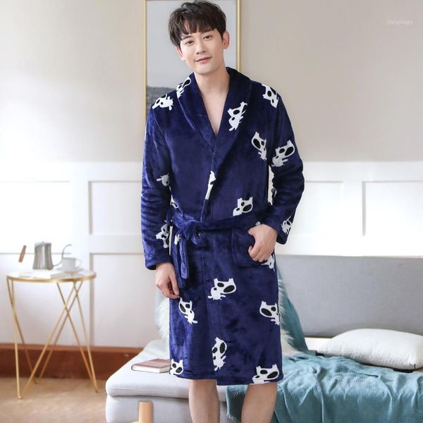 men's sleepwear bathrobe flannel kimono long sleeve robe cute cow cartoon print pajamas men gown homewear masculina bath, Black;brown
men's sleepwear bathrobe flannel kimono long sleeve robe cute cow cartoon print pajamas men gown homewear masculina bath, Black;brown