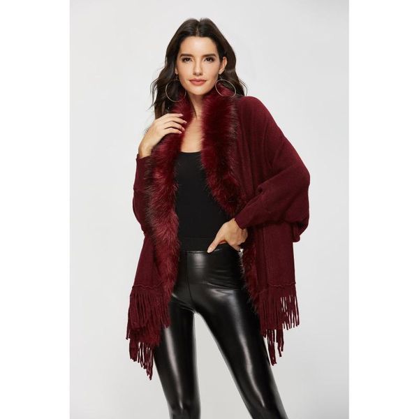 women's fur & faux long sleeve mid-length collar knittwear casual cardigans women fashion sweater knitted coat cardigan female lr1688, Black
women's fur & faux long sleeve mid-length collar knittwear casual cardigans women fashion sweater knitted coat cardigan female lr1688, Black