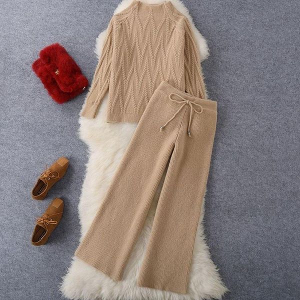 women's two piece pants high-quality winter knitted 2 sets womens thick warm casual pullover sweaters+wide leg tracksuits korean outfit, White
women's two piece pants high-quality winter knitted 2 sets womens thick warm casual pullover sweaters+wide leg tracksuits korean outfit, White