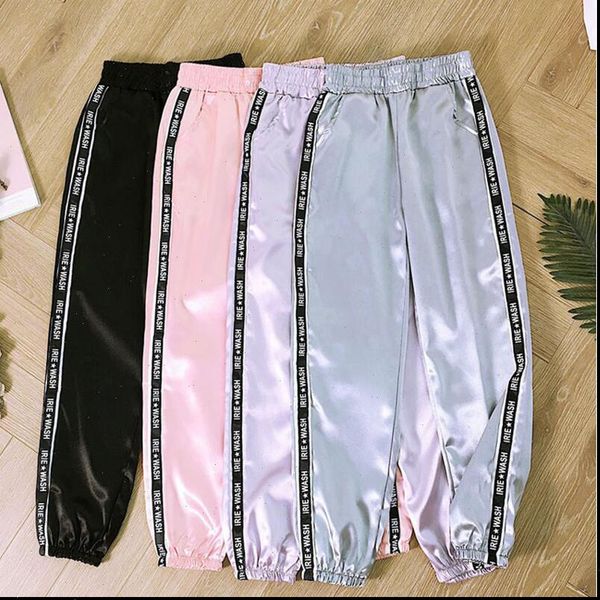 highlight trousers summer big womens pant pocket ribbon satin fashion glossy sporting joggers harajuku loose, Black;white
highlight trousers summer big womens pant pocket ribbon satin fashion glossy sporting joggers harajuku loose, Black;white