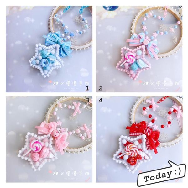 pendant necklaces original handmade lolita sweet necklace love five-pointed star candy chain, Silver
pendant necklaces original handmade lolita sweet necklace love five-pointed star candy chain, Silver