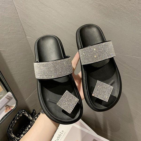 fashion slippers women thick platform beach slipper soft rhinestone anti-slip home floor slides ladies summer shoes, Black
fashion slippers women thick platform beach slipper soft rhinestone anti-slip home floor slides ladies summer shoes, Black