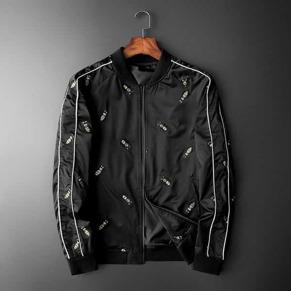fashion jacket autumn young men's baseball collar tide brand bee embroidery casual coat winter wear 2021, Black;brown
fashion jacket autumn young men's baseball collar tide brand bee embroidery casual coat winter wear 2021, Black;brown