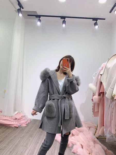 real fur coat winter jacket women natural collar pocket cuffs hood cashmere wool woolen oversize outerwear women's & blends, Black
real fur coat winter jacket women natural collar pocket cuffs hood cashmere wool woolen oversize outerwear women's & blends, Black