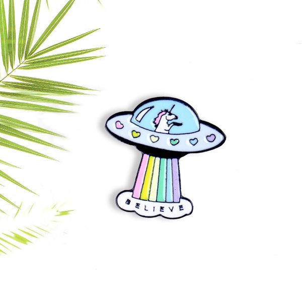 creative cartoon unicorn driving spaceship metal enamel brooch fashion simple rainbow ufo badge trendy lapel backpack jewelry, Blue
creative cartoon unicorn driving spaceship metal enamel brooch fashion simple rainbow ufo badge trendy lapel backpack jewelry, Blue