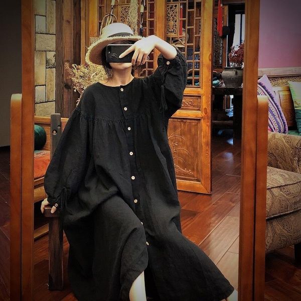 casual dresses women plus size robe dress ladies linen loose female 2021 oversized flax autumn spring, Black;gray
casual dresses women plus size robe dress ladies linen loose female 2021 oversized flax autumn spring, Black;gray