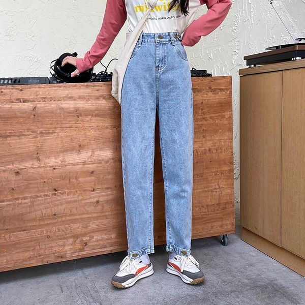 women's jeans spring woman high waist women vintage washed loose denim harem pants korean retro female mom ladies trousers, Blue
women's jeans spring woman high waist women vintage washed loose denim harem pants korean retro female mom ladies trousers, Blue