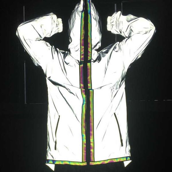 women reflective jacket loose hooded female zippers glowing coat hip hop streetwear irregular glossy overcoat 210531, Black;brown
women reflective jacket loose hooded female zippers glowing coat hip hop streetwear irregular glossy overcoat 210531, Black;brown