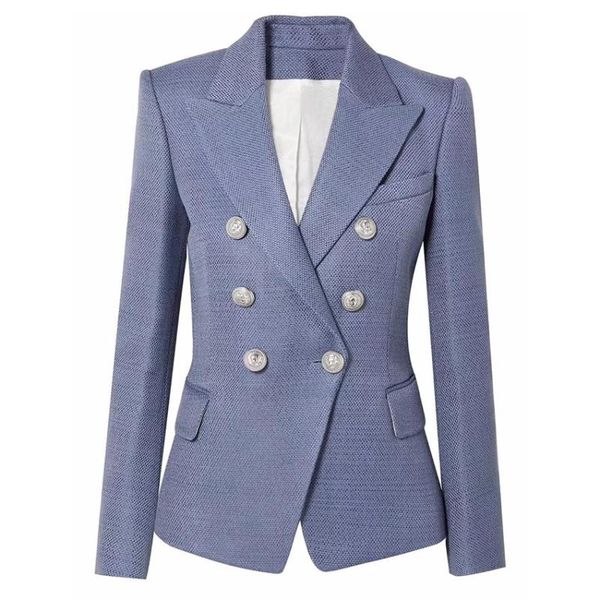 women's suits & blazers excellent quality 2021 stylish designer blazer for ladies double breasted lion buttons jacket, White;black
women's suits & blazers excellent quality 2021 stylish designer blazer for ladies double breasted lion buttons jacket, White;black