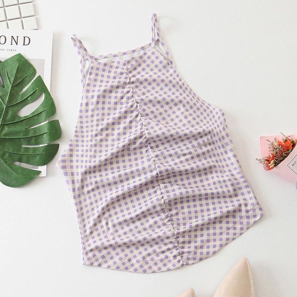 women's tanks & camis elina summer slim women fashion purple plaid printed tank elegant short female ladies fa, White
women's tanks & camis elina summer slim women fashion purple plaid printed tank elegant short female ladies fa, White