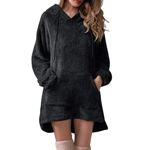 women's hoodies & sweatshirts 2021 clothing autumn winter fashion plush hooded pocket clothes female casual solid color loose ladies, Black
women's hoodies & sweatshirts 2021 clothing autumn winter fashion plush hooded pocket clothes female casual solid color loose ladies, Black