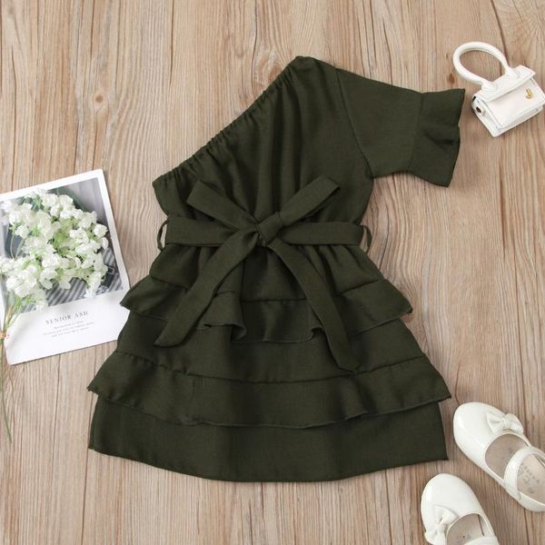 1-6y fashion kids girls summer dress ruffles solid one shoulder bowknot layered girl's dresses, Red;yellow
1-6y fashion kids girls summer dress ruffles solid one shoulder bowknot layered girl's dresses, Red;yellow
