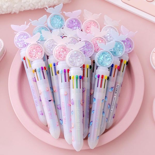 ballpoint pens 24 pcs/lot kawaii butterfly sequins 10 colors pen cute press ball school office writing supply stationery gift, Blue;orange
ballpoint pens 24 pcs/lot kawaii butterfly sequins 10 colors pen cute press ball school office writing supply stationery gift, Blue;orange