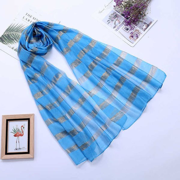 korean summer outdoor travel sunscreen spring and autumn fashion stripe silk cotton organza scarf, Blue;gray
korean summer outdoor travel sunscreen spring and autumn fashion stripe silk cotton organza scarf, Blue;gray