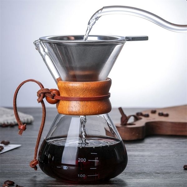 pour over coffee maker 400ml 600ml 800ml reusable stainless steel permanent filter manual dripper with real wood sleeve 220301
pour over coffee maker 400ml 600ml 800ml reusable stainless steel permanent filter manual dripper with real wood sleeve 220301