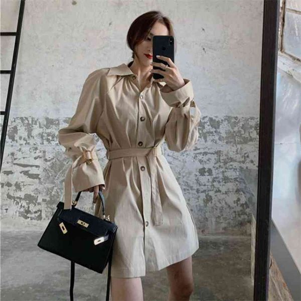 women's fashion autumn winter shirt dress korean style temperament nipped waist slim fit mid-length female vestidos ll1014 210507, Black;gray
women's fashion autumn winter shirt dress korean style temperament nipped waist slim fit mid-length female vestidos ll1014 210507, Black;gray