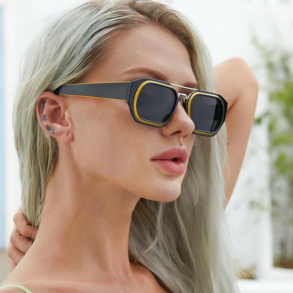 sunglasses retro double bridges women punk shades 90s trendy black green yellow rim oval square mens glasses oculos, White;black
sunglasses retro double bridges women punk shades 90s trendy black green yellow rim oval square mens glasses oculos, White;black