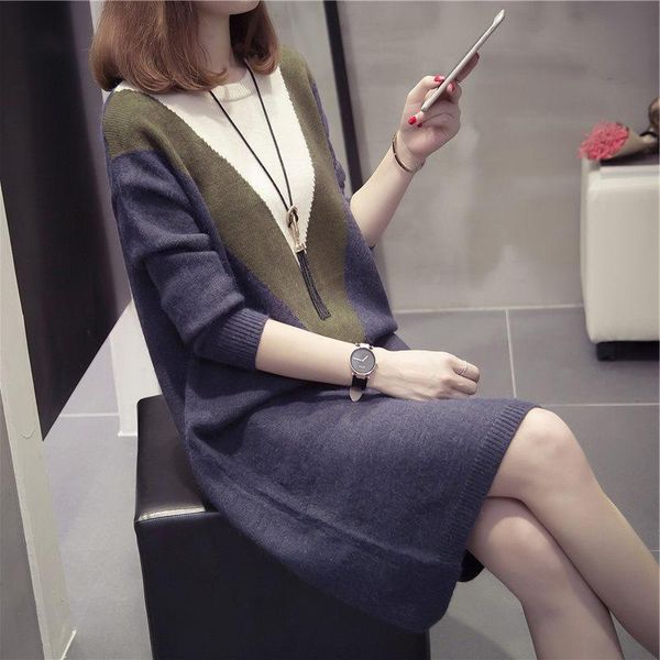 casual dresses 2021 autumn winter women's sweater dress warm loose basic knitting for lady bottoming fashion longpullover f2405, Black;gray
casual dresses 2021 autumn winter women's sweater dress warm loose basic knitting for lady bottoming fashion longpullover f2405, Black;gray