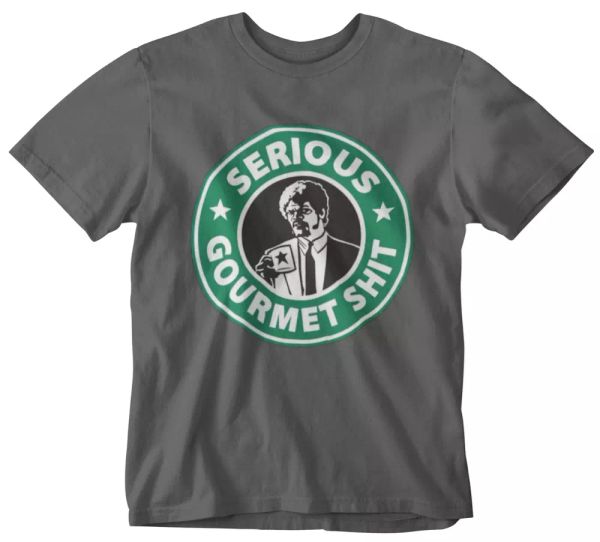pulp fiction t-shirt serious coffee gourmet sh1t logo retro 80s 90s yolo, White;black
pulp fiction t-shirt serious coffee gourmet sh1t logo retro 80s 90s yolo, White;black