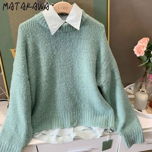 korean fashion loose sweater woman round neck pullover vintage outer jacket women fall 210506, White;black
korean fashion loose sweater woman round neck pullover vintage outer jacket women fall 210506, White;black