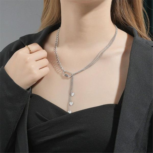 pendant necklaces 316l stainless steel necklace double layered wearing love key lock clavicle female no fade, Silver
pendant necklaces 316l stainless steel necklace double layered wearing love key lock clavicle female no fade, Silver
