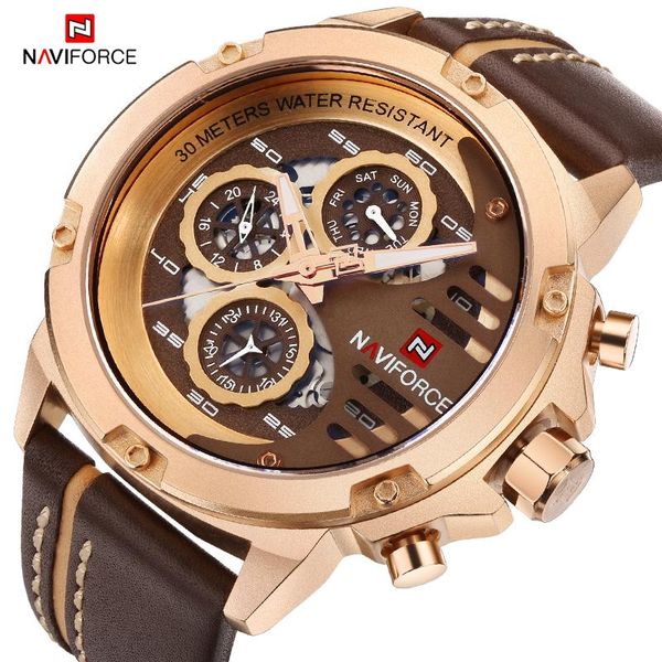 wristwatches naviforce mens watches genuine leather sport quartz wristwatch male military waterproof clock relogio masculin, Slivery;brown
wristwatches naviforce mens watches genuine leather sport quartz wristwatch male military waterproof clock relogio masculin, Slivery;brown