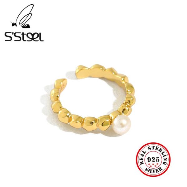 cluster rings s'steel freshwater pearl 925 sterling silver for women korean minimalist irregular round ring anillos mujer plata jewelry, Golden;silver
cluster rings s'steel freshwater pearl 925 sterling silver for women korean minimalist irregular round ring anillos mujer plata jewelry, Golden;silver