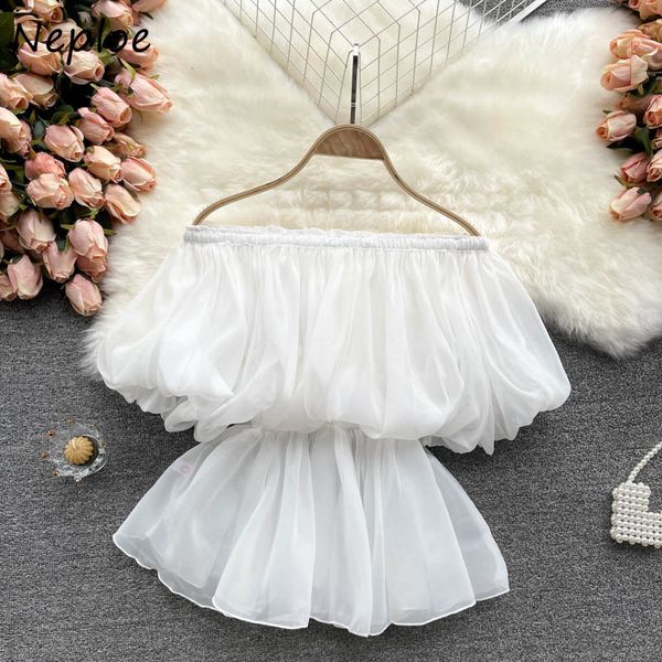 neploe slash neck shoulder strapless candy color blouse women pullover short sleeve slim waist blusas summer shirt 210510, White
neploe slash neck shoulder strapless candy color blouse women pullover short sleeve slim waist blusas summer shirt 210510, White