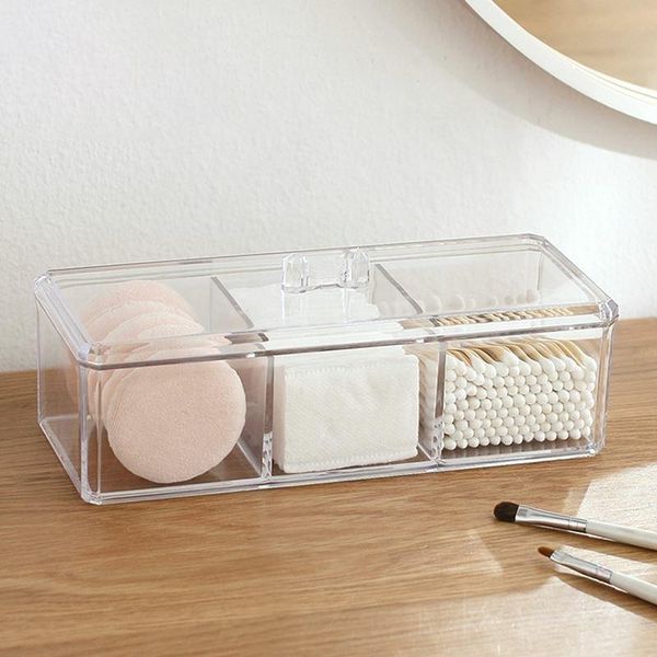 three intervals grids cotton swab pad storage box deskacrylic material transparent cosmetic makeup organizer boxes & bins
three intervals grids cotton swab pad storage box deskacrylic material transparent cosmetic makeup organizer boxes & bins