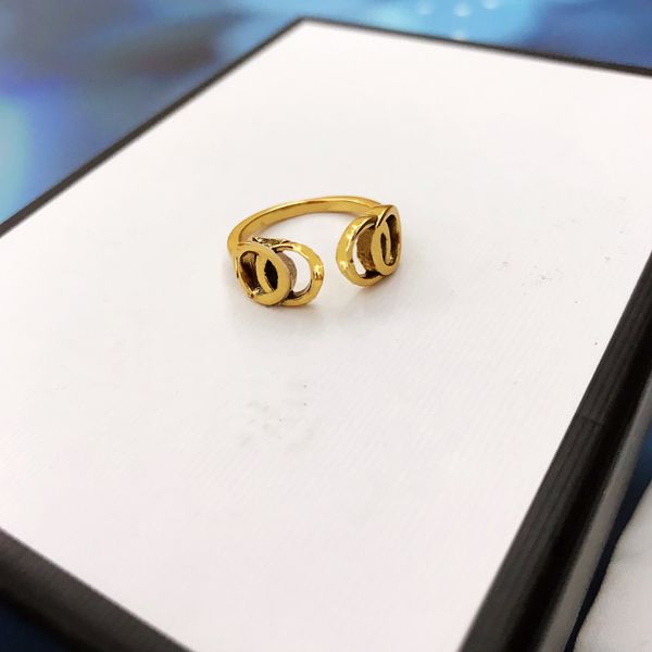 original brand designer vintage three gold double head logo open rings temperament ladies men fashion jewelry party gifts, Silver
original brand designer vintage three gold double head logo open rings temperament ladies men fashion jewelry party gifts, Silver