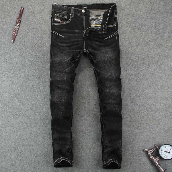 men's jeans italian style fashion black elastic vintage designer men pencil pants streetwear hip hop ny homme la8b fq1i, Blue
men's jeans italian style fashion black elastic vintage designer men pencil pants streetwear hip hop ny homme la8b fq1i, Blue